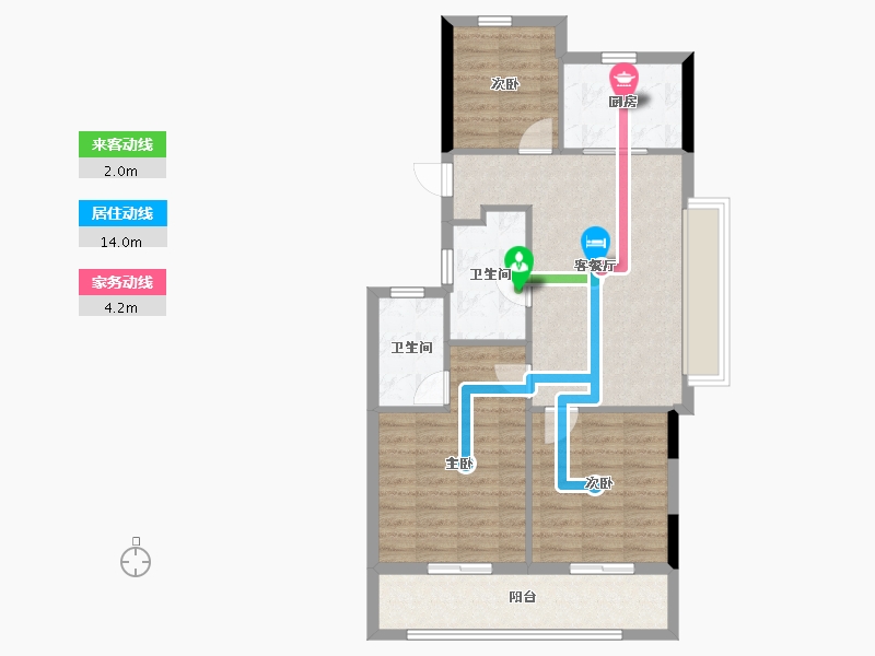 浙江省-杭州市-菲郦雅院-80.78-户型库-动静线