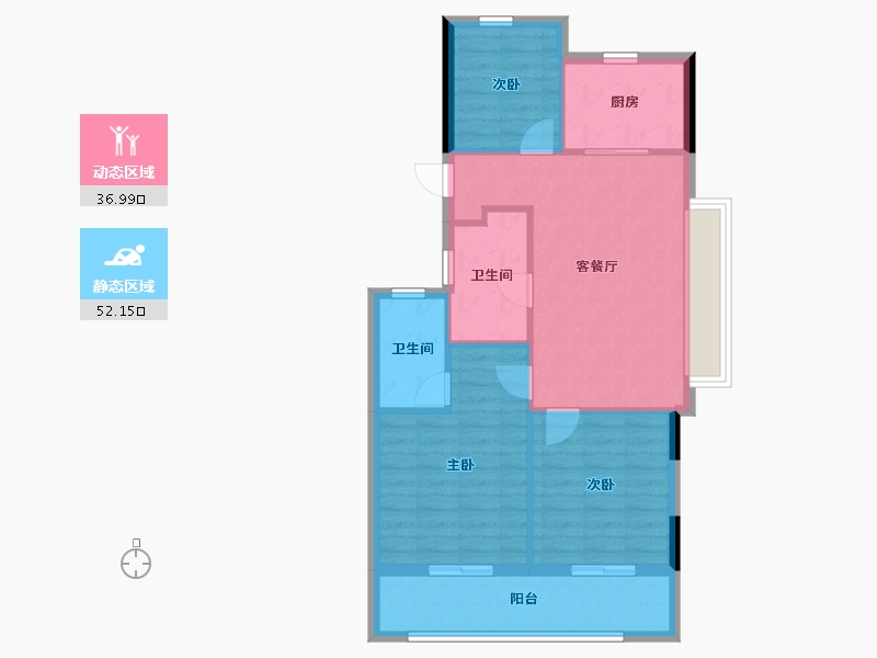 浙江省-杭州市-菲郦雅院-80.78-户型库-动静分区