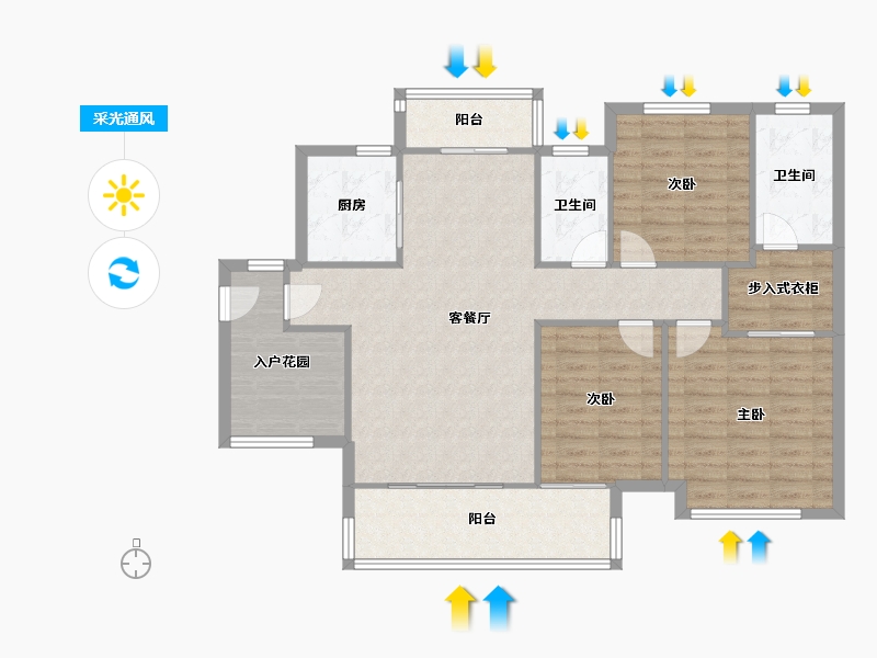 广东省-江门市-绿地公园城-94.22-户型库-采光通风