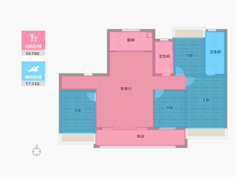 江苏省-南京市-香港置地·紫玥-114.40-户型库-动静分区