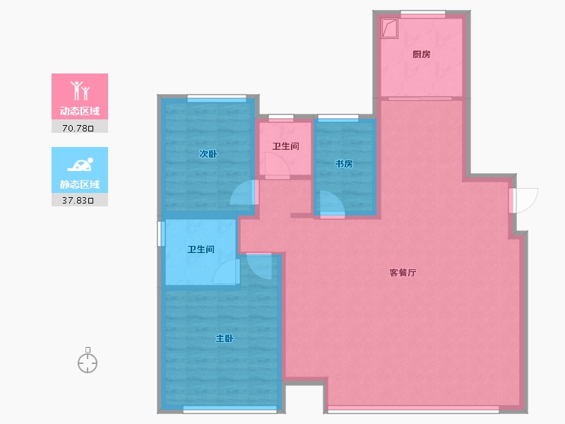 甘肃省-兰州市-绿成海鸿喜悦府-113.60-户型库-动静分区