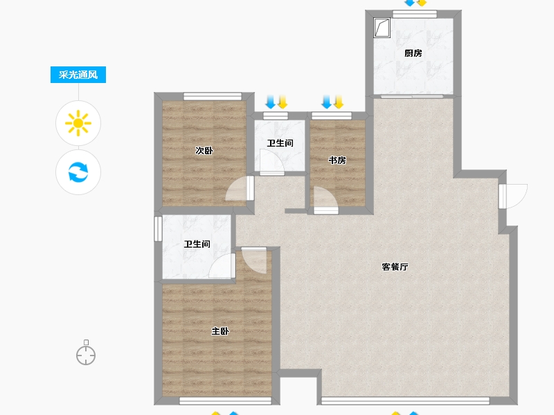 甘肃省-兰州市-绿成海鸿喜悦府-113.60-户型库-采光通风