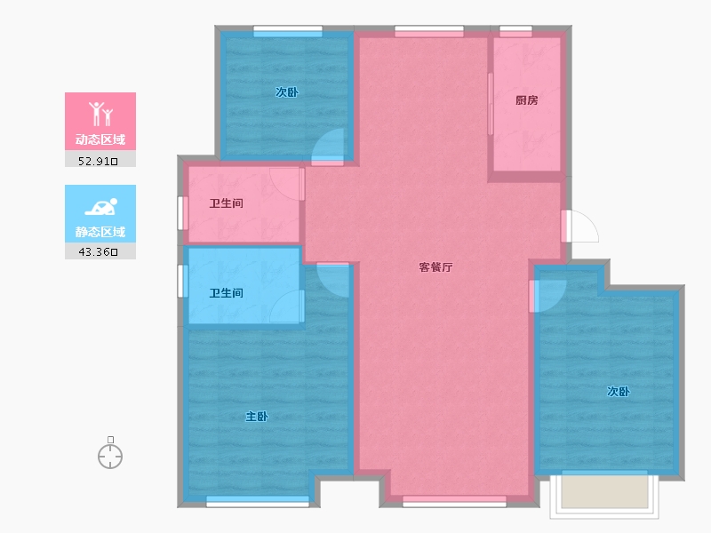 山东省-青岛市-北岸青特·观山赋-86.40-户型库-动静分区