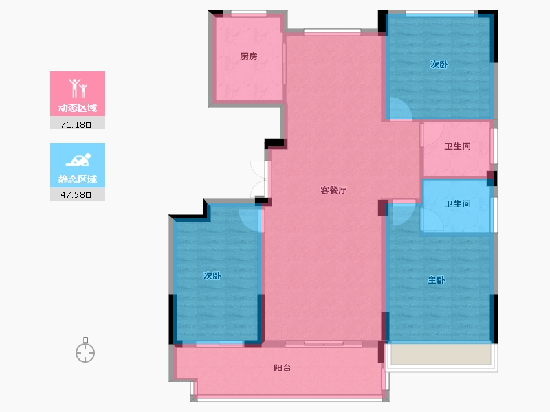 河南省-商丘市-坤利学府-107.20-户型库-动静分区