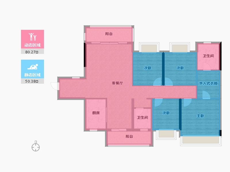 广西壮族自治区-来宾市-瑶乡印月-143.00-户型库-动静分区