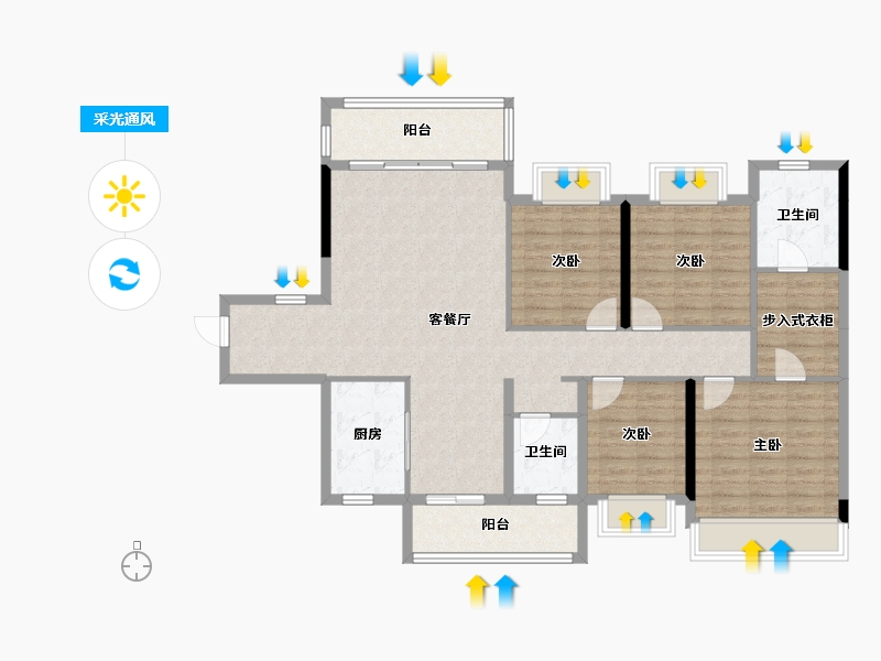 广西壮族自治区-来宾市-瑶乡印月-143.00-户型库-采光通风