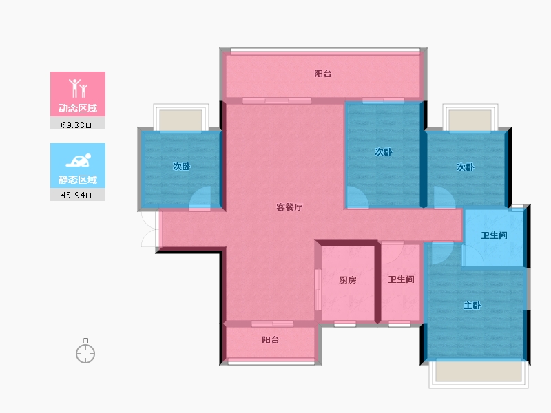 湖南省-娄底市-顺新一品-102.99-户型库-动静分区