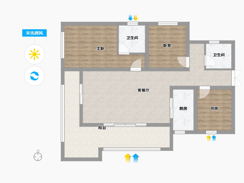 四川省-成都市-盛世天玺-94.71-户型库-采光通风