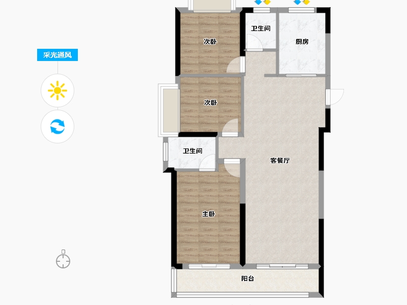 湖北省-武汉市-城投南山长投·领峯-92.08-户型库-采光通风