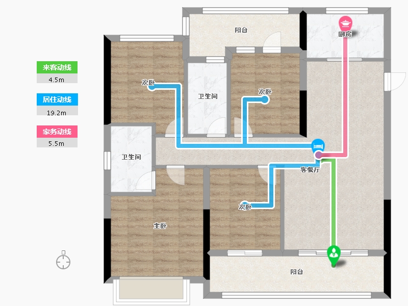 浙江省-杭州市-建发云栖上宸-96.80-户型库-动静线