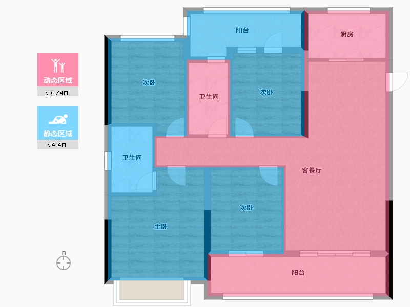 浙江省-杭州市-建发云栖上宸-96.80-户型库-动静分区