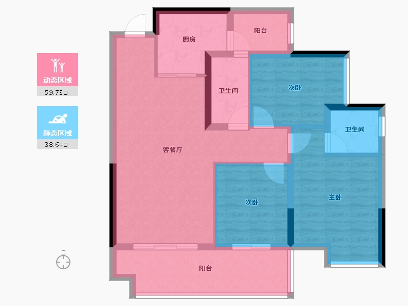 广西壮族自治区-桂林市-绿涛悦景台-88.05-户型库-动静分区