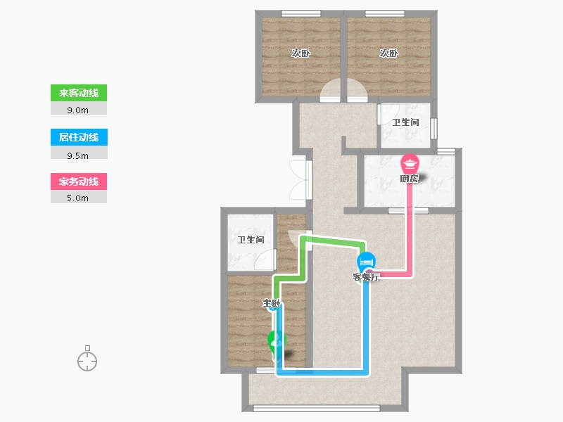 河北省-廊坊市-天樾府-94.45-户型库-动静线