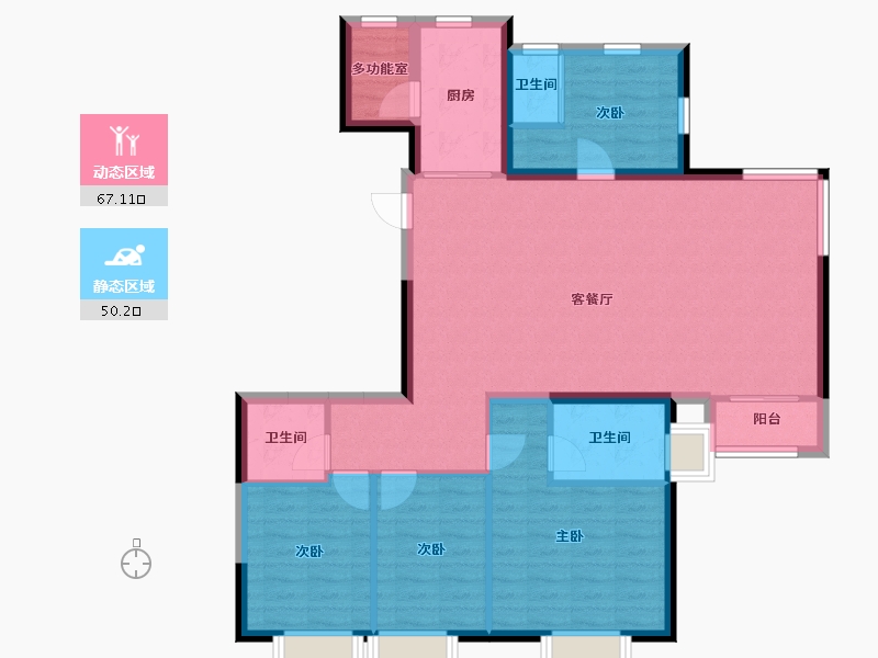 甘肃省-兰州市-华陇·滨河湾-105.97-户型库-动静分区