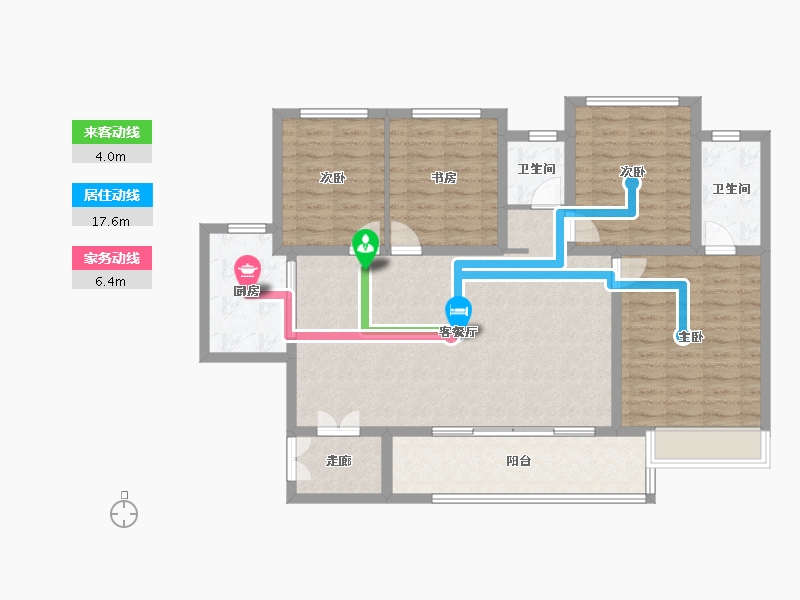 陕西省-西安市-朱雀·渼陂熙园-114.40-户型库-动静线