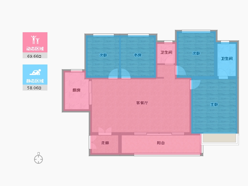 陕西省-西安市-朱雀·渼陂熙园-114.40-户型库-动静分区