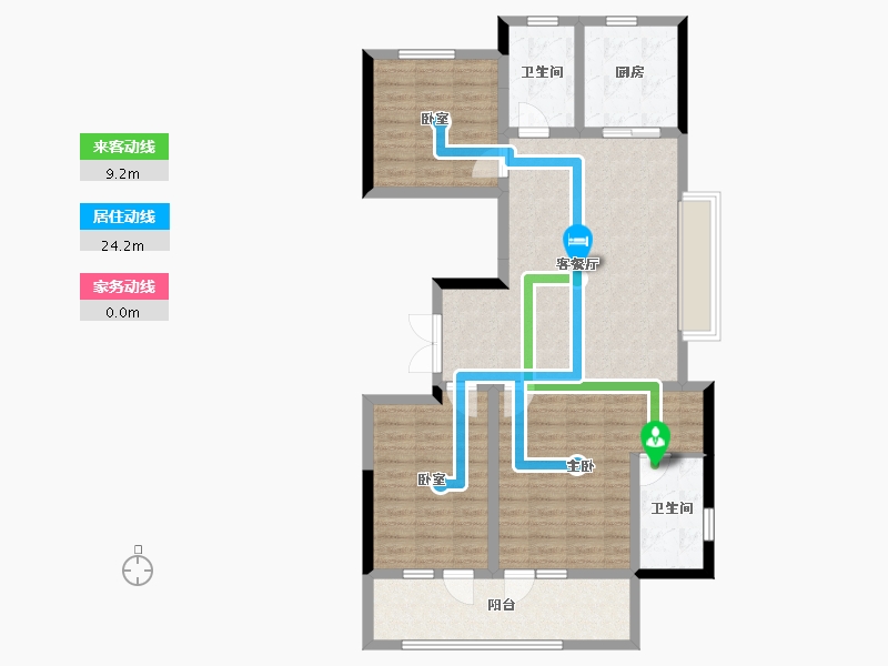 山东省-聊城市-城市玖玺·东区-100.97-户型库-动静线