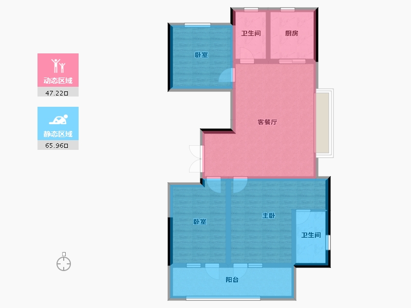 山东省-聊城市-城市玖玺·东区-100.97-户型库-动静分区