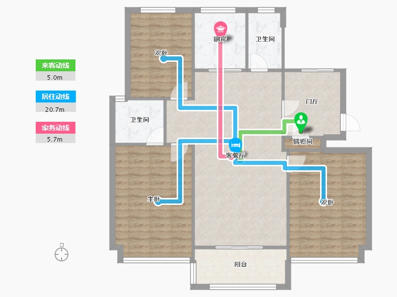 浙江省-嘉兴市-江南美墅-100.00-户型库-动静线