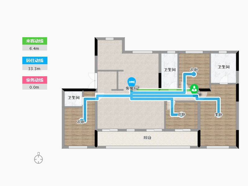 辽宁省-辽阳市-京都城·天玺-127.47-户型库-动静线