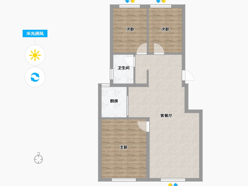 吉林省-长春市-华润荣华府-84.00-户型库-采光通风