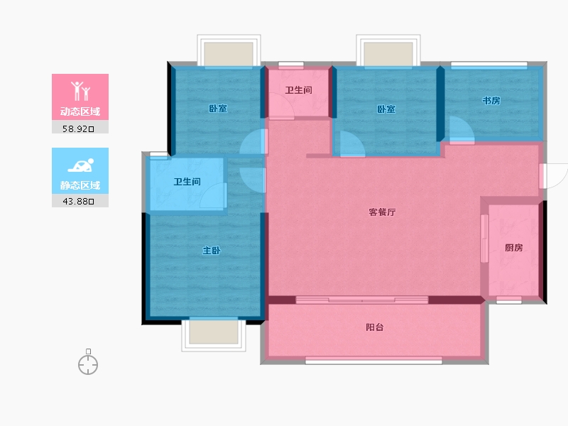 广东省-惠州市-百汇御园-92.31-户型库-动静分区