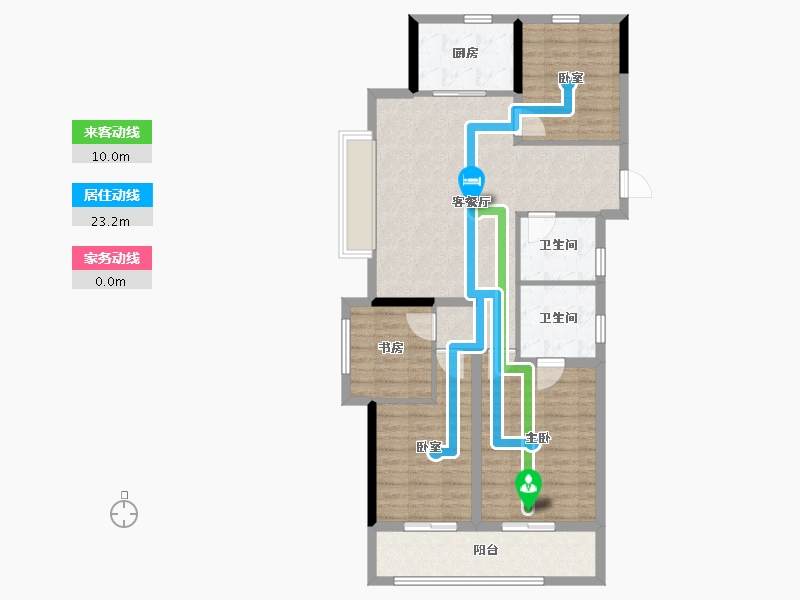 浙江省-杭州市-CBD绿城燕语海棠轩西区-102.40-户型库-动静线