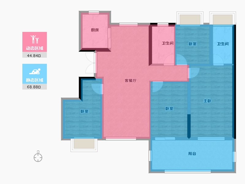 江苏省-宿迁市-政通·清华别院-101.84-户型库-动静分区