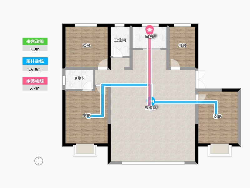 内蒙古自治区-鄂尔多斯市-宜佳金樽府-124.80-户型库-动静线