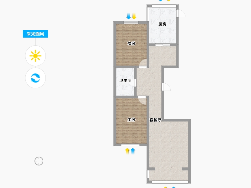 山西省-朔州市-亿园-84.00-户型库-采光通风