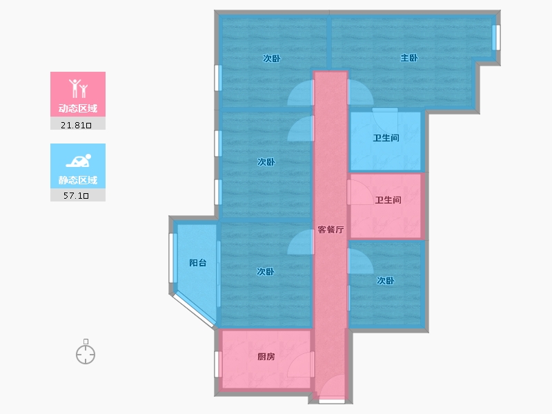 上海-上海市-古北公寓-77.60-户型库-动静分区