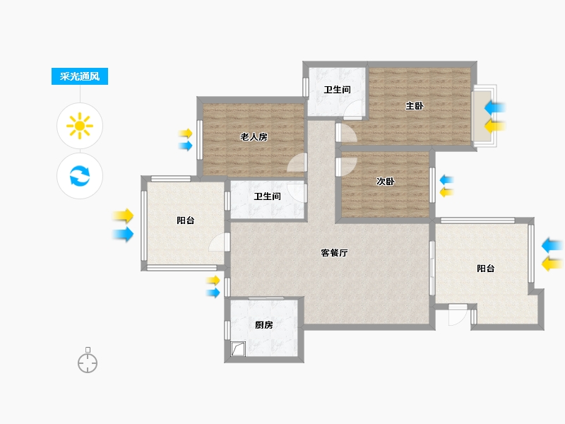 湖北省-武汉市-光谷坐标城-A区-109.00-户型库-采光通风