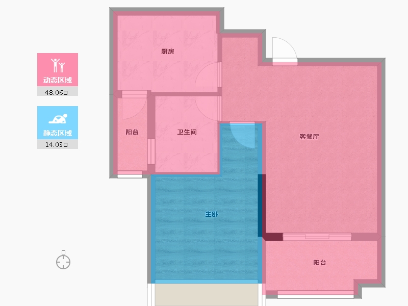 浙江省-杭州市-河翠云筑-55.00-户型库-动静分区