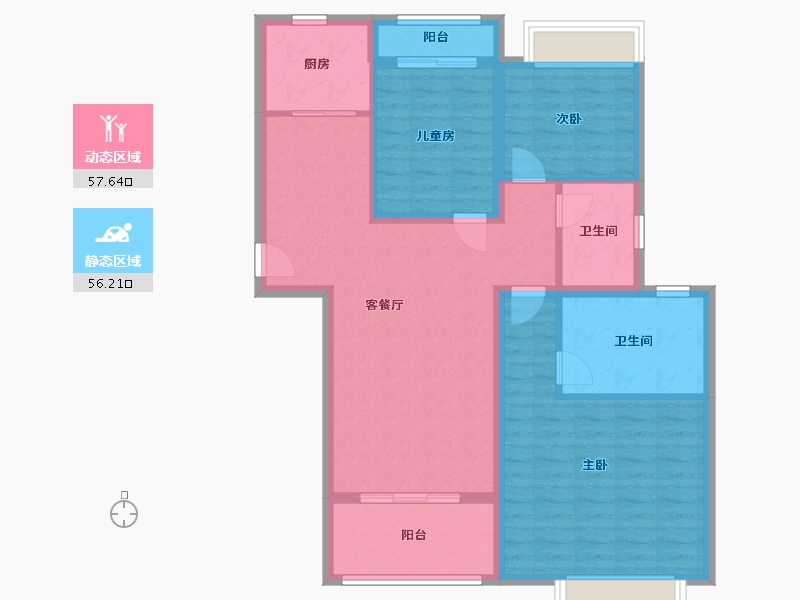 福建省-莆田市-龙德井小区-102.51-户型库-动静分区