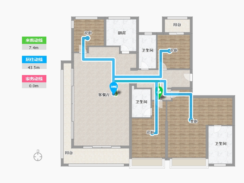 浙江省-杭州市-杭珹未来中心-215.40-户型库-动静线