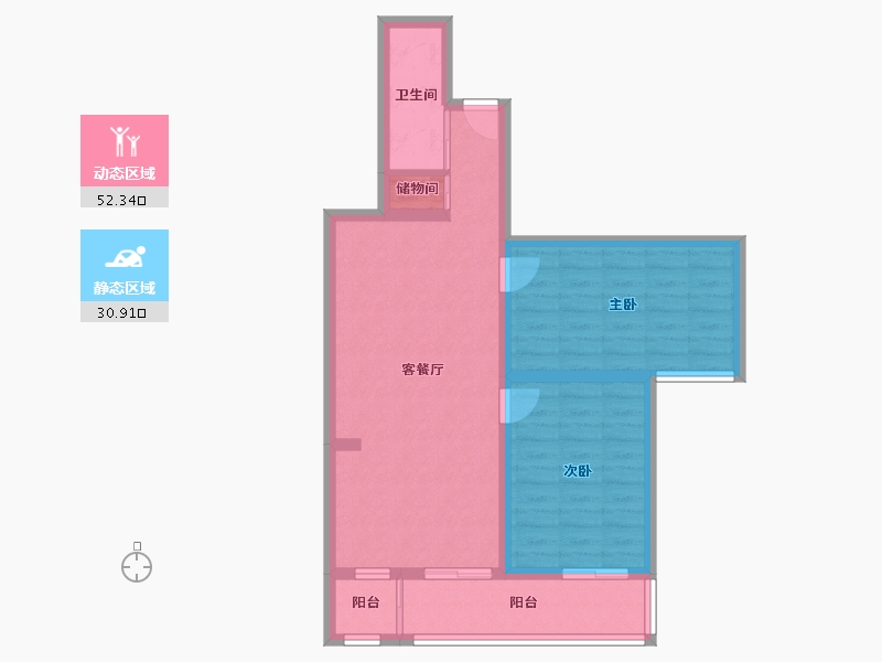 北京-北京市-太平桥东里-29号院-74.27-户型库-动静分区