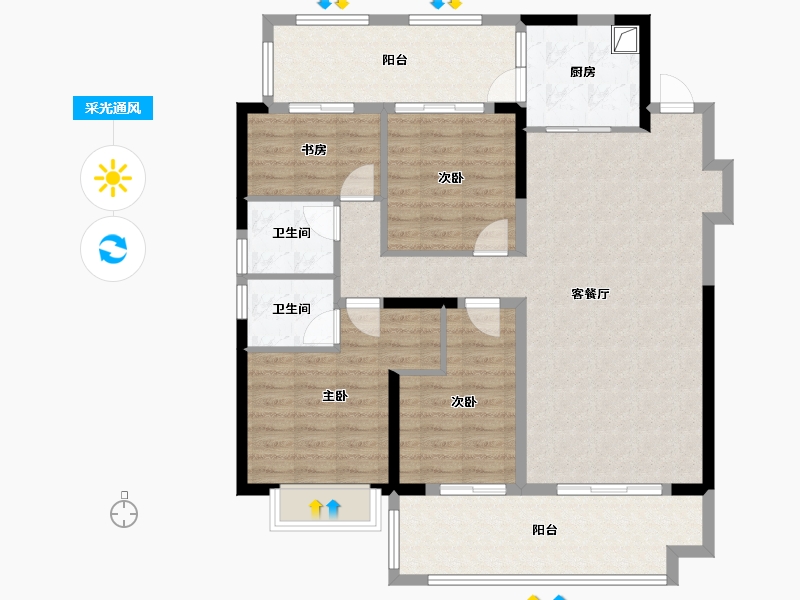 湖北省-宜昌市-长乐星辰小区-113.52-户型库-采光通风