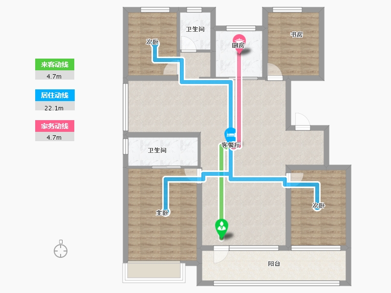 山东省-潍坊市-绿城·桂语朝阳-112.00-户型库-动静线