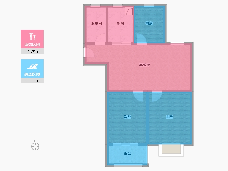 江苏省-盐城市-青年华都-东区-81.60-户型库-动静分区