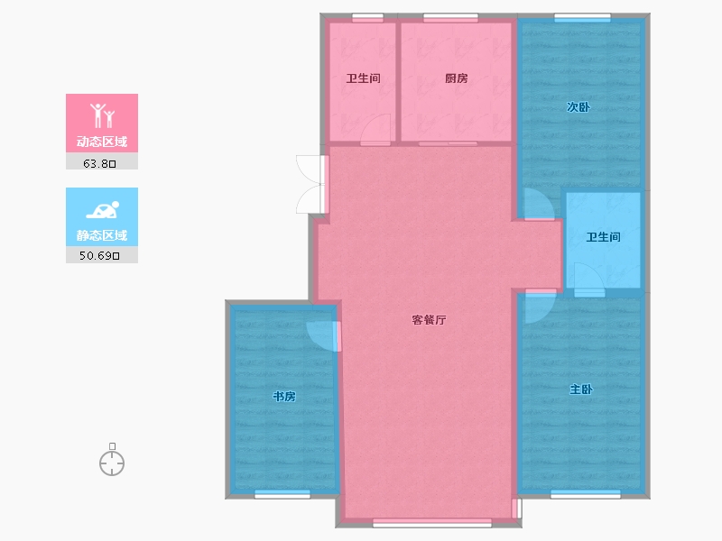 辽宁省-朝阳市-朝阳学府-104.99-户型库-动静分区