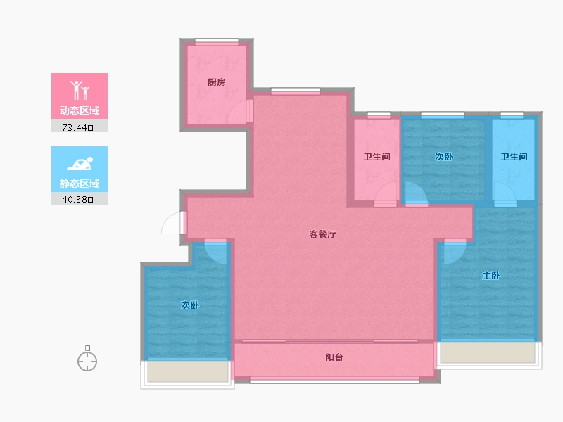 山东省-滨州市-颐和书院-102.46-户型库-动静分区