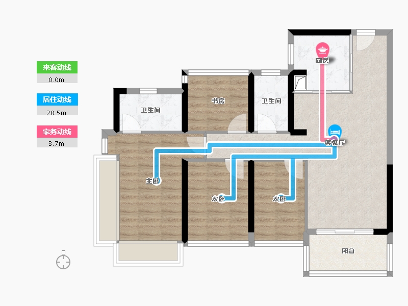 广东省-广州市-卓越晴翠府-82.40-户型库-动静线