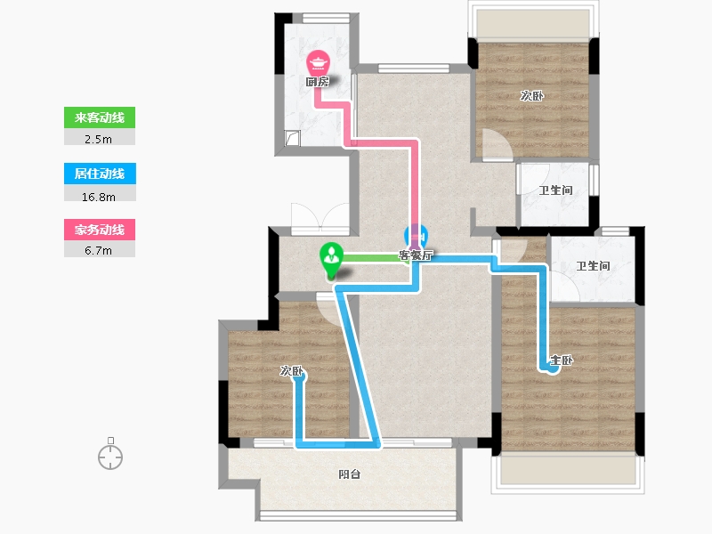 江苏省-宿迁市-政通·清华别院-90.82-户型库-动静线