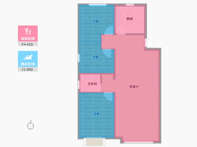 新疆维吾尔自治区-乌鲁木齐市-汇裕轩-77.74-户型库-动静分区