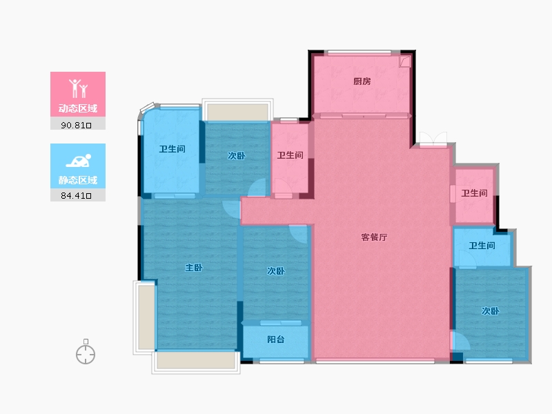 安徽省-合肥市-招商玺-160.03-户型库-动静分区