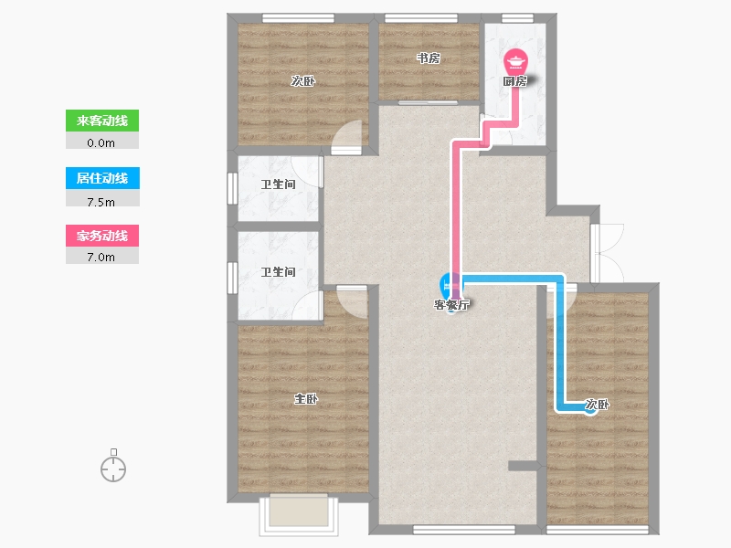 山西省-临汾市-翼城·棕榈墅-108.61-户型库-动静线