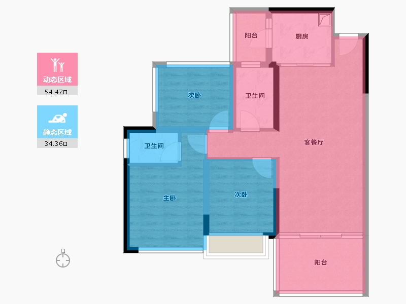 湖北省-恩施土家族苗族自治州-旭航·和樾府-78.71-户型库-动静分区