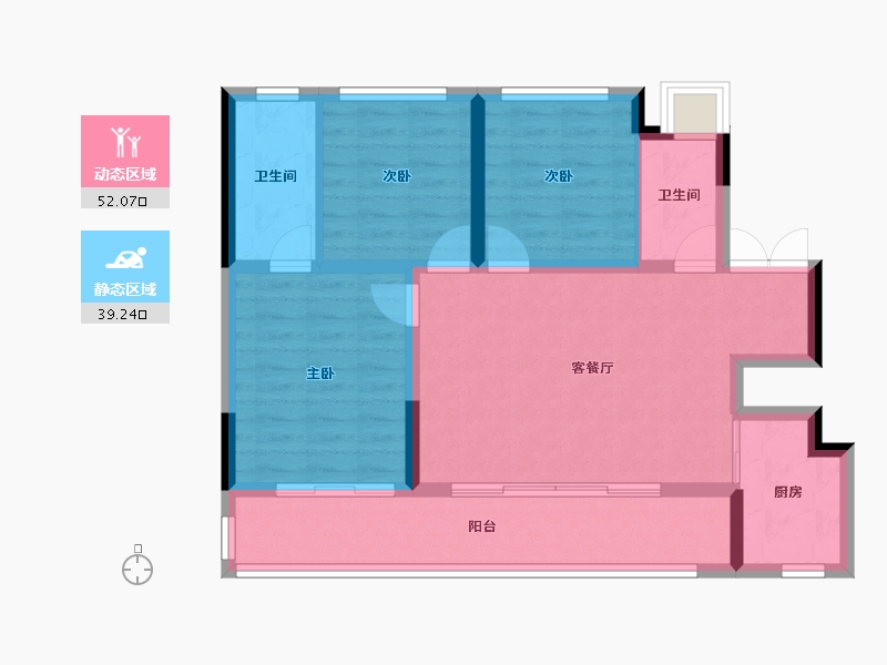 四川省-成都市-天府西湖云著-81.85-户型库-动静分区