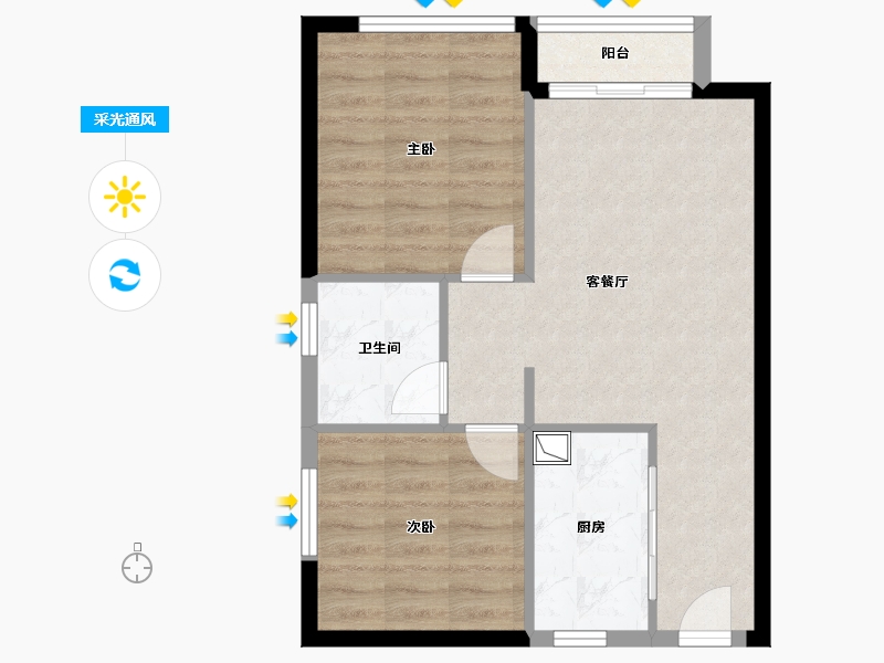 广东省-深圳市-京基宸悦府·芯悦club-56.22-户型库-采光通风