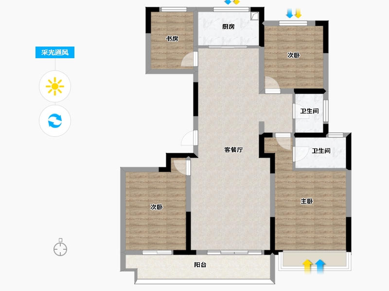 安徽省-滁州市-银康健康城栖园-114.16-户型库-采光通风